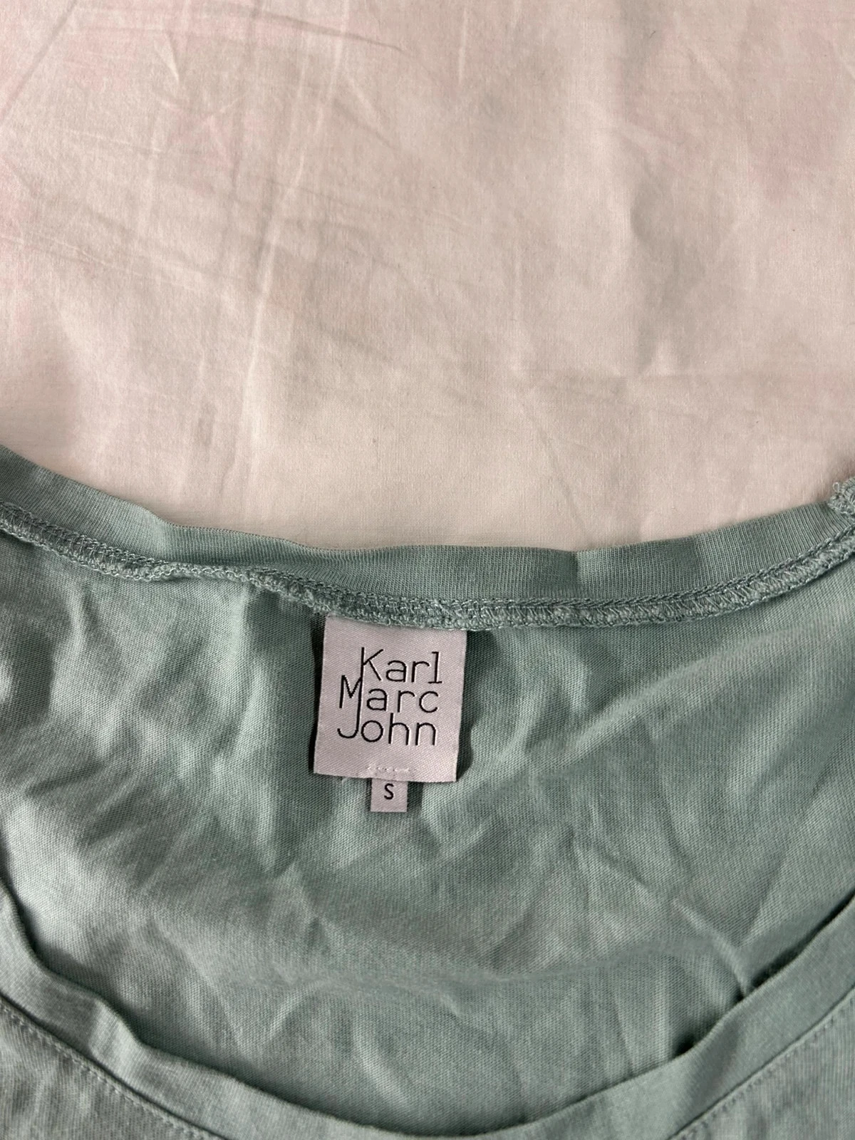 Groen bedrukt T-shirt Karl marc john stijl Y2K maat s – photo 4